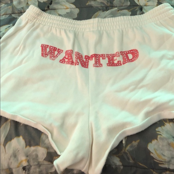 PINK Victoria's Secret Pants - Pink Victoria’s Secret Ivy fleece rolled hem winter white wanted shorts size XL